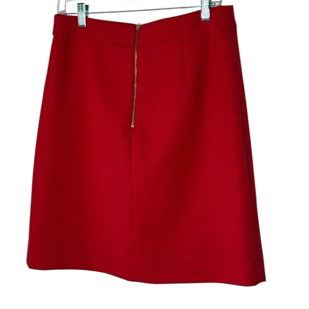 Kate Spade New York Red Wool Button Front Pencil Skirt | Size 10